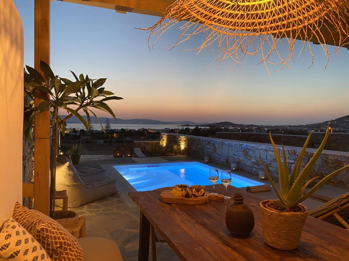 Villa Ypsilon Naxos - Luxury Holiday House With Amazing Sea View & Private Pool Agia Anna  Exteriör bild